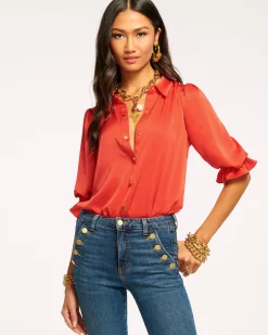 Best Ramy Brook Dina Button Down Bodysuit