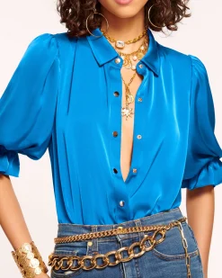 Best Ramy Brook Dina Button Down Bodysuit