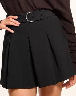 Discount Ramy Brook Donia Pleated Belted Skort Black
