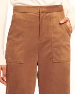 Online Ramy Brook Edwina Faux Suede Trouser Saddle