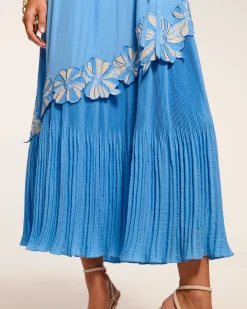 Fashion Ramy Brook Eleah Embellished High Neck Maxi Dress Ribbonblue