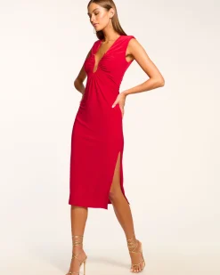 Outlet Ramy Brook Elena Ruched Midi Dress