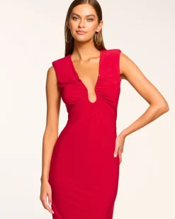 Outlet Ramy Brook Elena Ruched Midi Dress