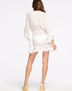 Sale Ramy Brook Embellished Joya Coverup Mini Dress White