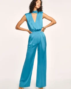 Hot Ramy Brook Fate Sleeveless V-Neck Jumpsuit Westernblue