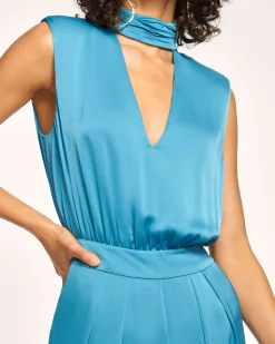 Hot Ramy Brook Fate Sleeveless V-Neck Jumpsuit Westernblue