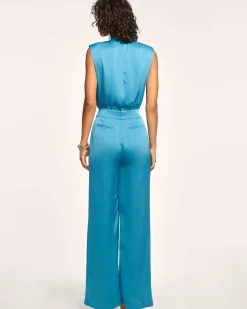 Hot Ramy Brook Fate Sleeveless V-Neck Jumpsuit Westernblue