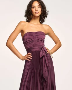 Hot Ramy Brook Fernanda Strapless Midi Dress Pinotnoir