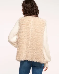 Outlet Ramy Brook Finney Reversible Faux Shearling Vest Brownshearling