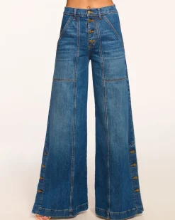 New Ramy Brook Flores High-Rise Wide Leg Jean Mediumwash