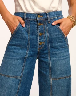 New Ramy Brook Flores High-Rise Wide Leg Jean Mediumwash
