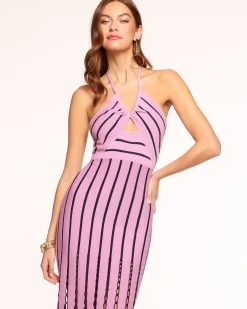 Outlet Ramy Brook Frida Fringe Knit Midi Dress Blackfringe
