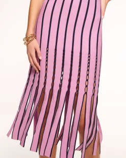 Outlet Ramy Brook Frida Fringe Knit Midi Dress Blackfringe