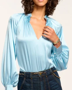 Clearance Ramy Brook Gayle Silk Long Sleeve Blouse