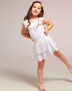 Discount Ramy Brook Girls Cynthia Ruffle Mini Dress Ivory