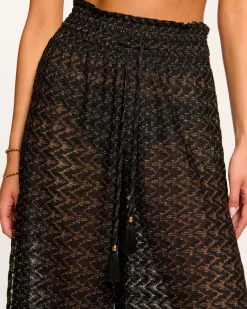 Fashion Ramy Brook Glora High Rise Coverup Pant Blackzigzag