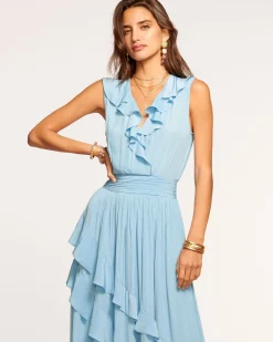 Clearance Ramy Brook Hadlee Ruffled Midi Dress Black