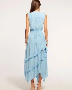 Clearance Ramy Brook Hadlee Ruffled Midi Dress Black