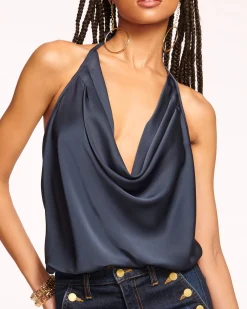 Best Ramy Brook Hettie Cowl Neck Halter Top