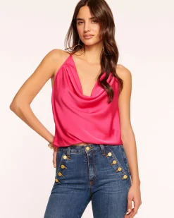 Best Ramy Brook Hettie Cowl Neck Halter Top