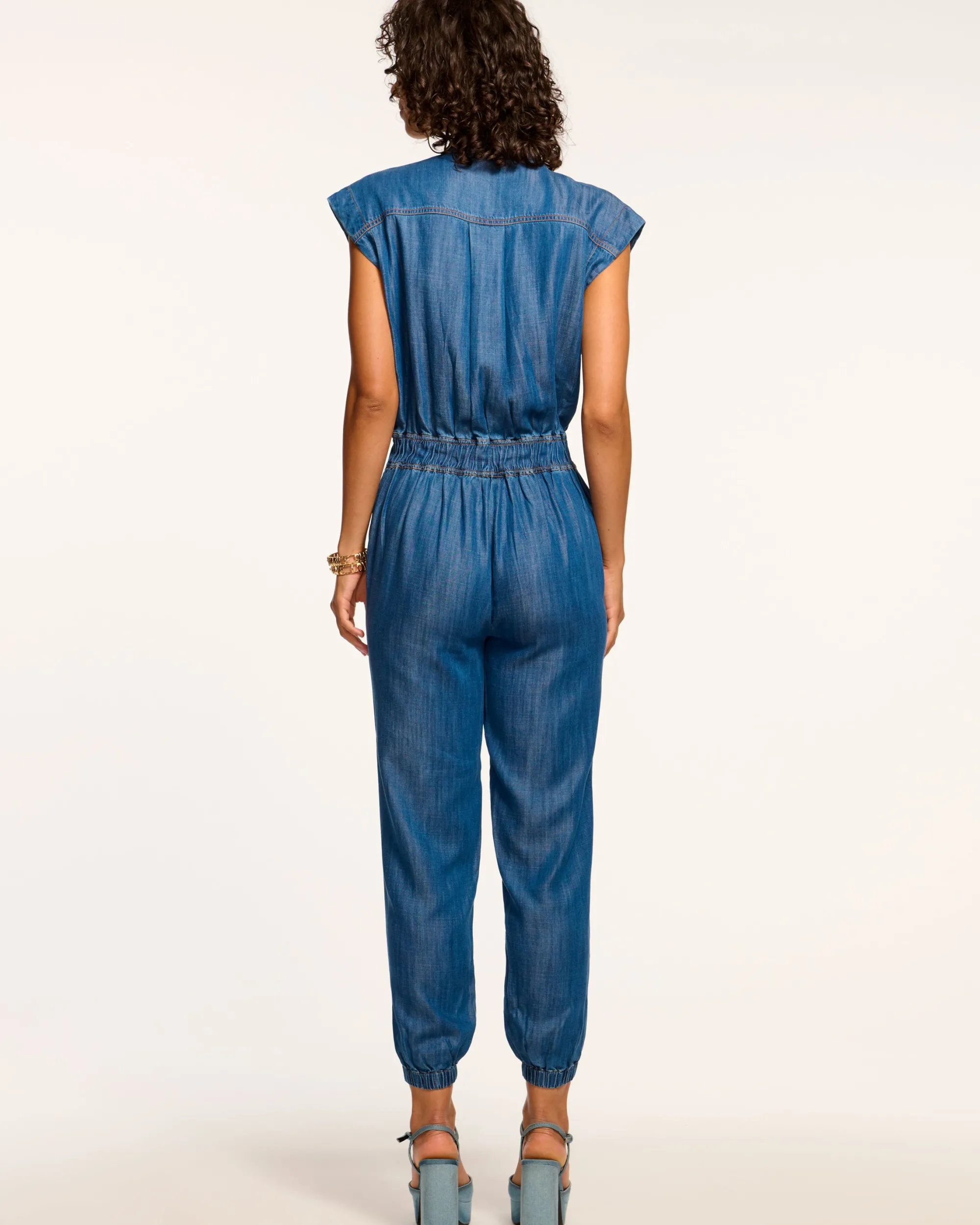 New Ramy Brook Hoss Relaxed Jumpsuit Chambray