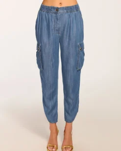Online Ramy Brook Huc Cropped Cargo Jogger Chambray