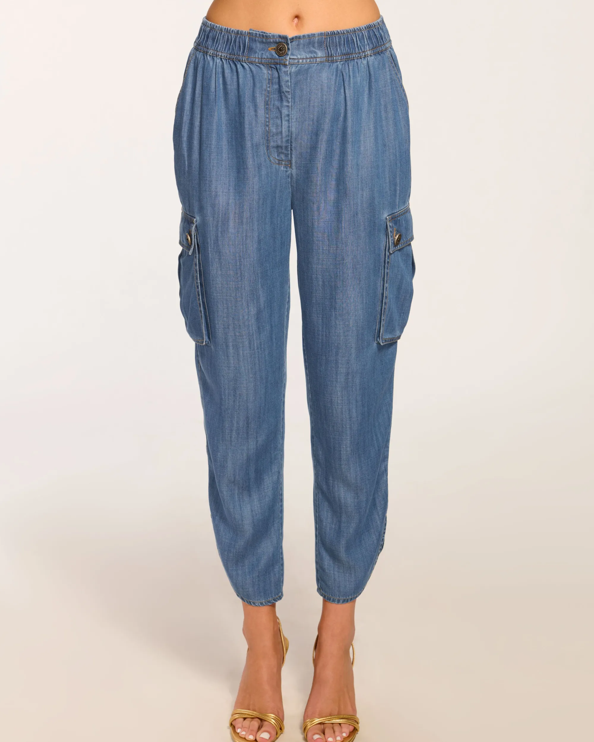 Online Ramy Brook Huc Cropped Cargo Jogger Chambray