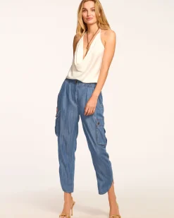 Online Ramy Brook Huc Cropped Cargo Jogger Chambray