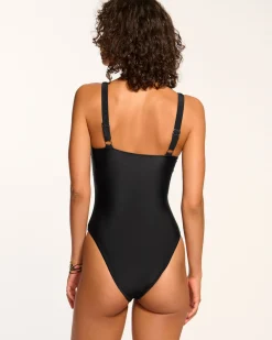Discount Ramy Brook Hudson Embellished One Piece Swimsuit Black