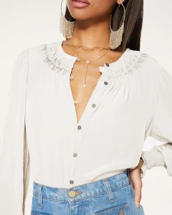 Online Ramy Brook Isla Puff Sleeve Blouse Sandstone