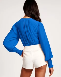 Online Ramy Brook Isla Puff Sleeve Blouse Sandstone
