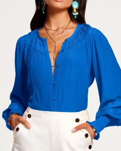 Online Ramy Brook Isla Puff Sleeve Blouse Sandstone