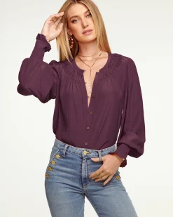 Online Ramy Brook Isla Puff Sleeve Blouse Sandstone