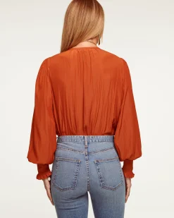 Online Ramy Brook Isla Puff Sleeve Blouse Sandstone