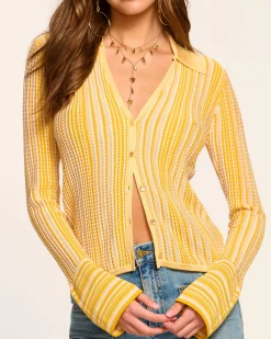 Clearance Ramy Brook Ivana Cardigan Sweater Daisystripe