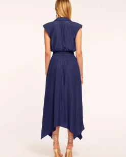 Outlet Ramy Brook Ivy Belted Midi Dress Springnavy
