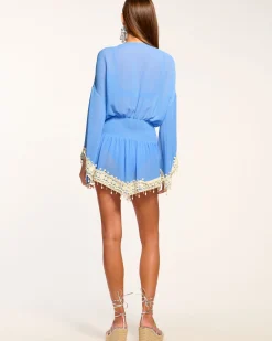 Outlet Ramy Brook Jamie Embellished Coverup Mini Dress Sereneblue