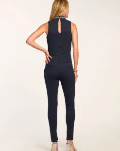 Discount Ramy Brook Jasper Tapered Ankle Length Pant Navy
