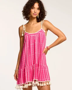 Fashion Ramy Brook Jaxson Sleeveless Coverup Mini Dress Pinkstripe