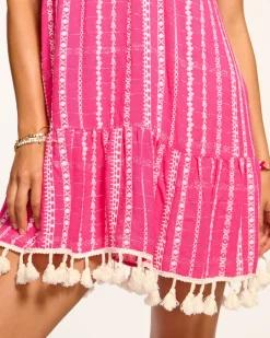 Fashion Ramy Brook Jaxson Sleeveless Coverup Mini Dress Pinkstripe