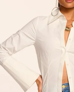 Discount Ramy Brook Jay Tailored Cotton Poplin Top