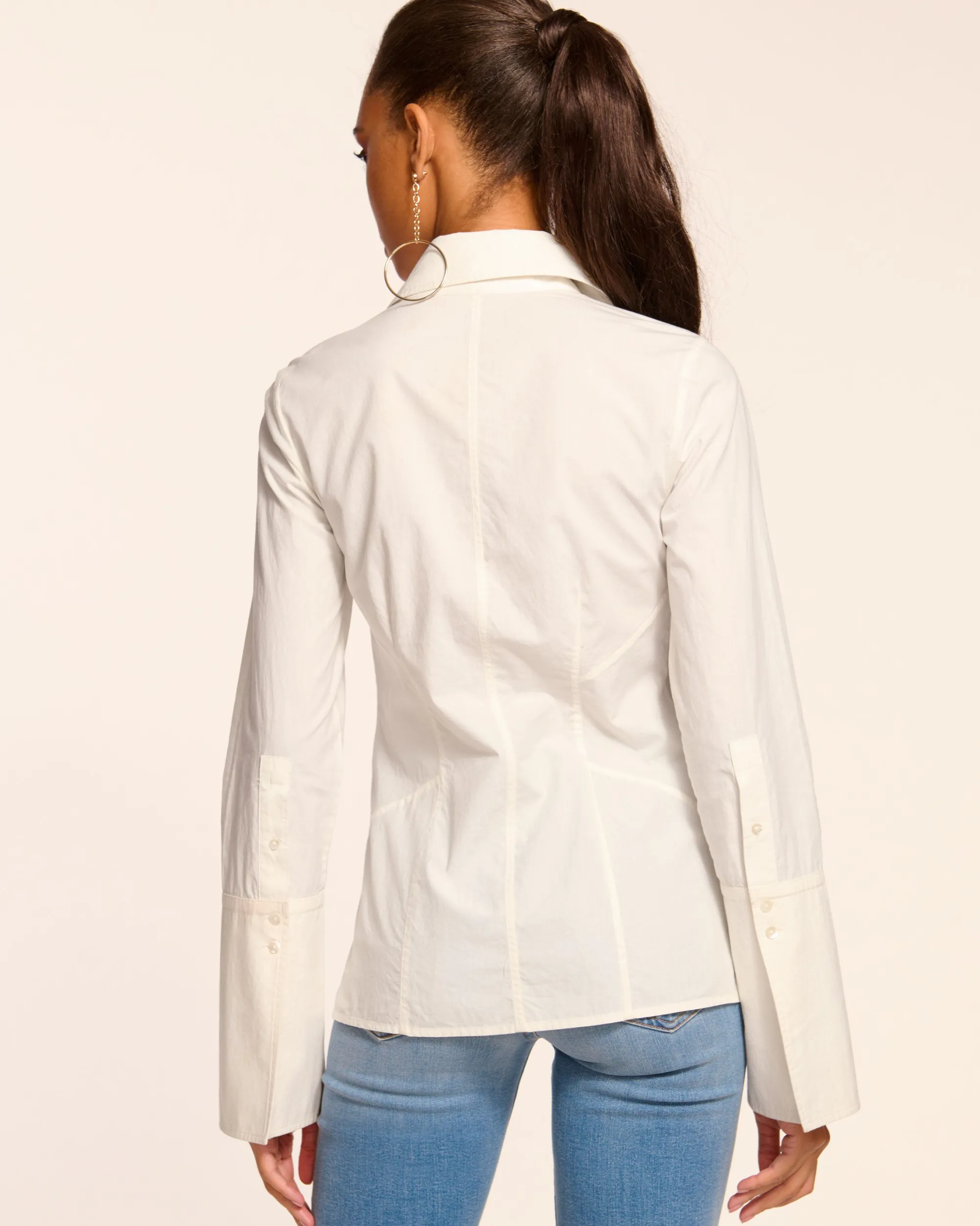 Discount Ramy Brook Jay Tailored Cotton Poplin Top