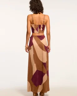 Sale Ramy Brook Jeannie Patchwork Faux Suede Skirt Pinotpatchwork