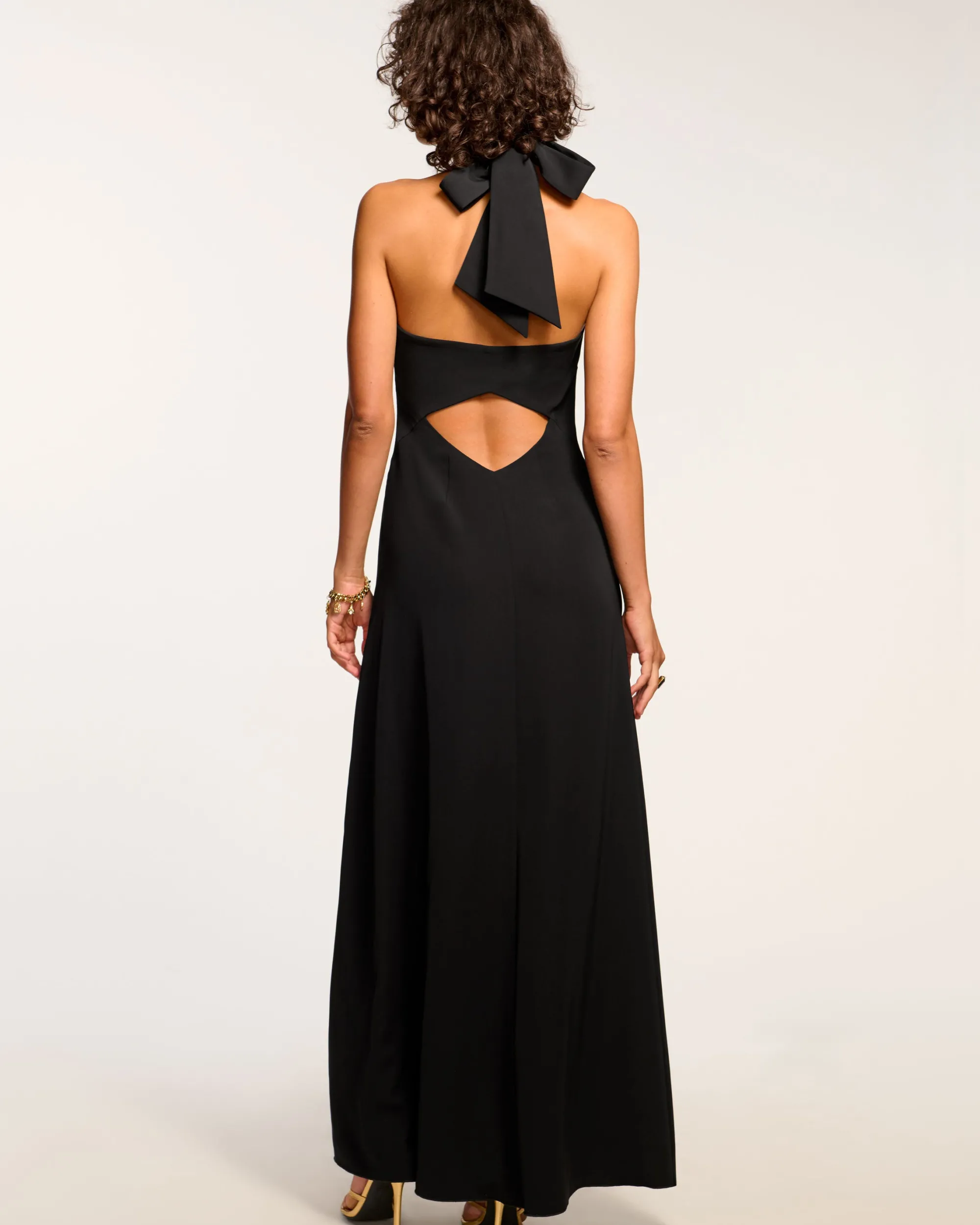 Sale Ramy Brook Jenie Embellished Plunging Gown Black