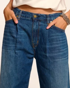 Fashion Ramy Brook Kailani Pleated Low-Rise Jean Mediumwash