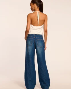 Fashion Ramy Brook Kailani Pleated Low-Rise Jean Mediumwash