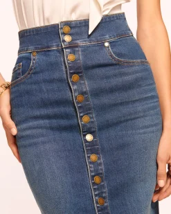 Fashion Ramy Brook Karter High Waisted Denim Skirt Mediumwash
