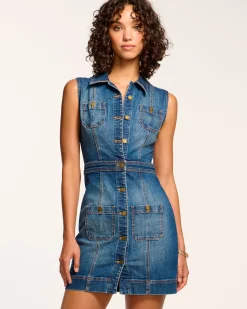 Fashion Ramy Brook Katalina Denim Mini Dress Mediumwash