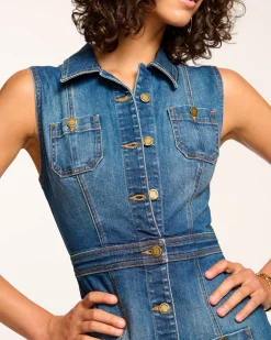 Fashion Ramy Brook Katalina Denim Mini Dress Mediumwash