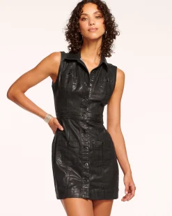 Outlet Ramy Brook Katalina Metallic Denim Dress Blackmetallic